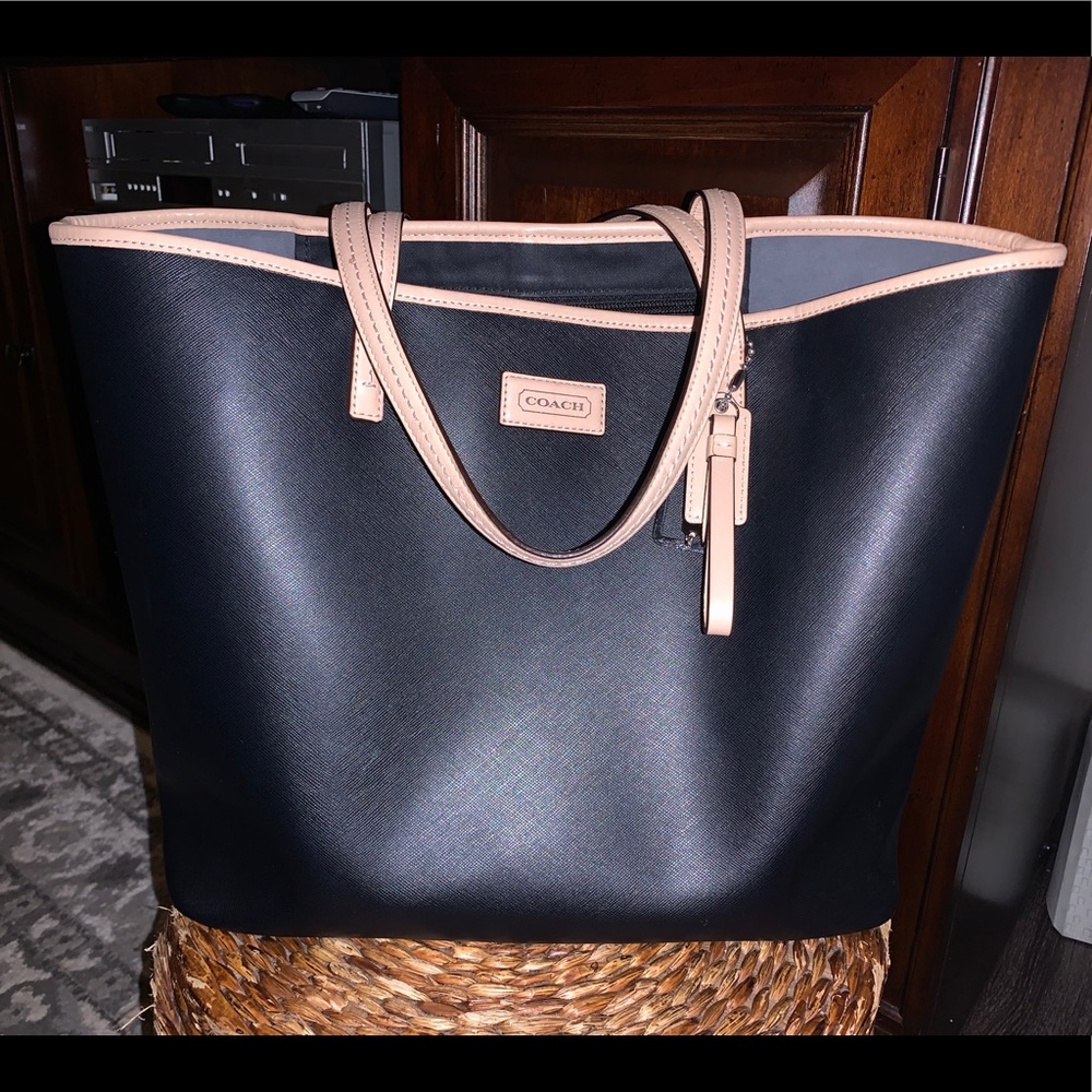 Coach Black Saffiano Leather Park Metro Tote